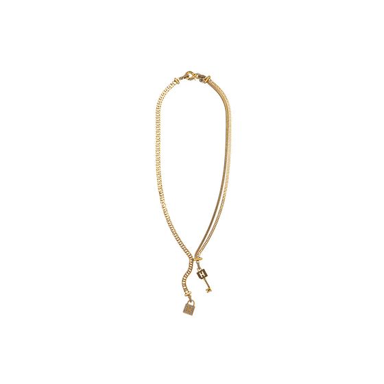 Colar Tie Cadeado Enchant Ouro Vintage